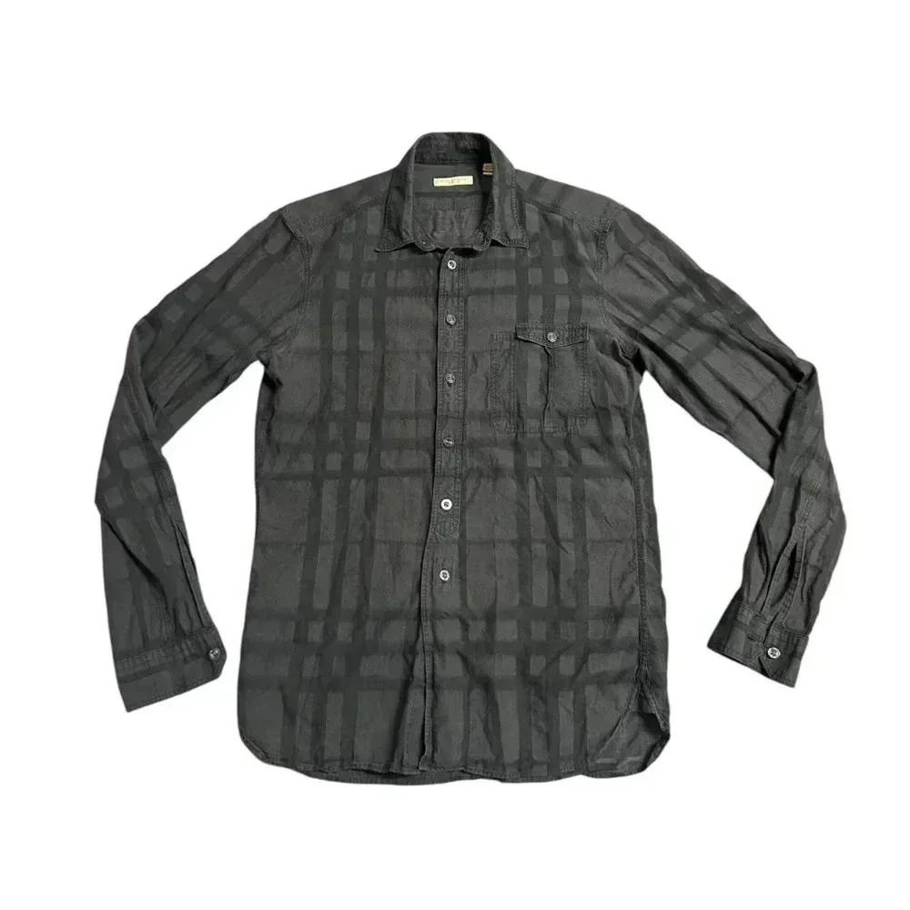Burberry Button Down Grey Shirt Size Small - Picture 1 of 10